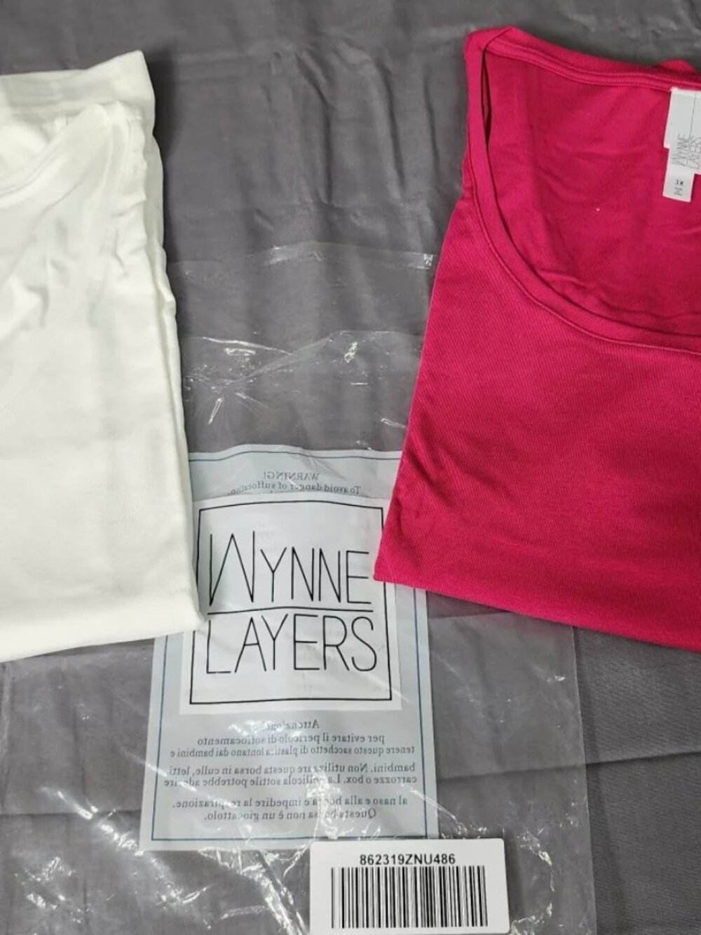 Wynne Layers Lot 2 Tank Tops Womens Plus Size 3X Pink White Viscose Blend